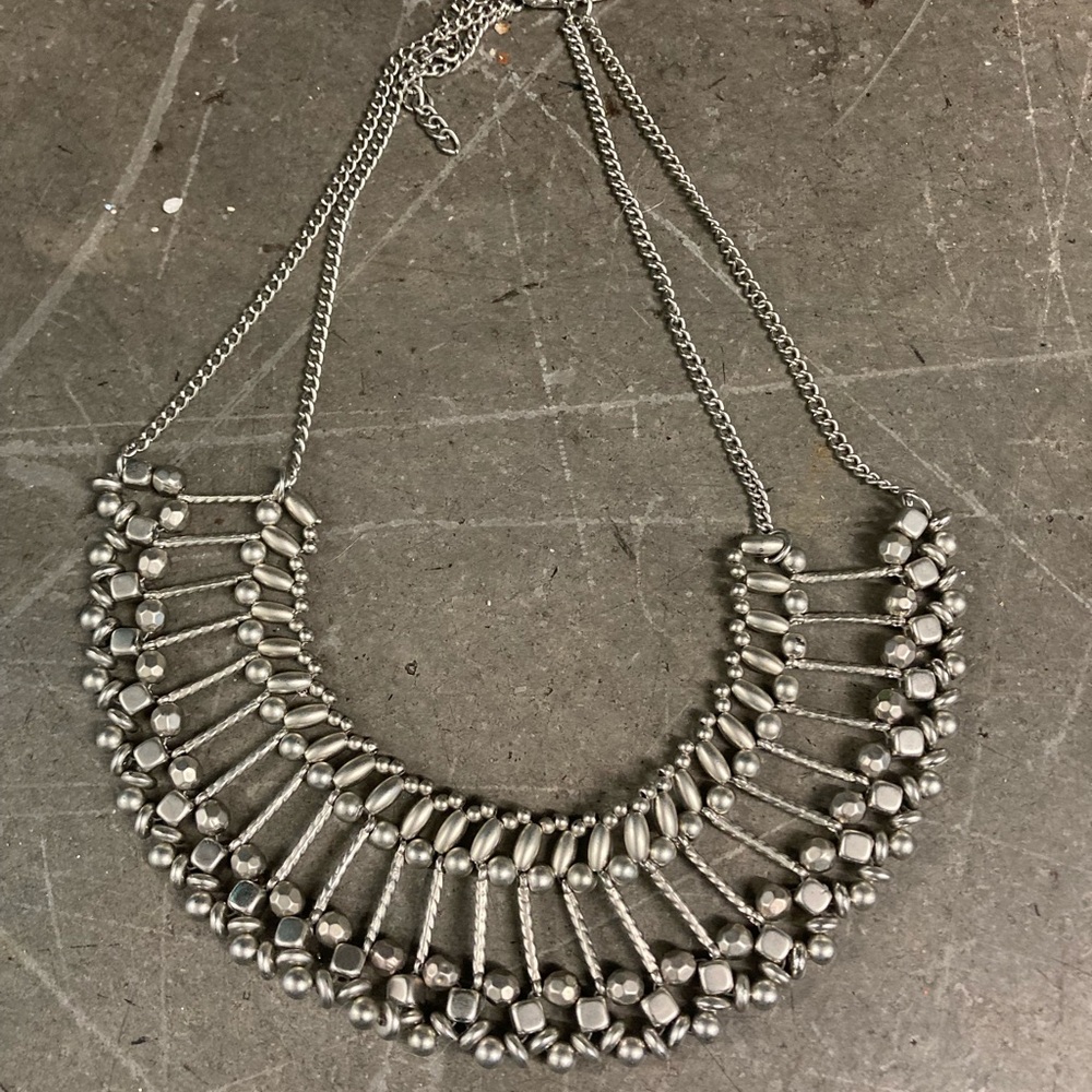 ViVI Silver Statement Necklace Tribal Design